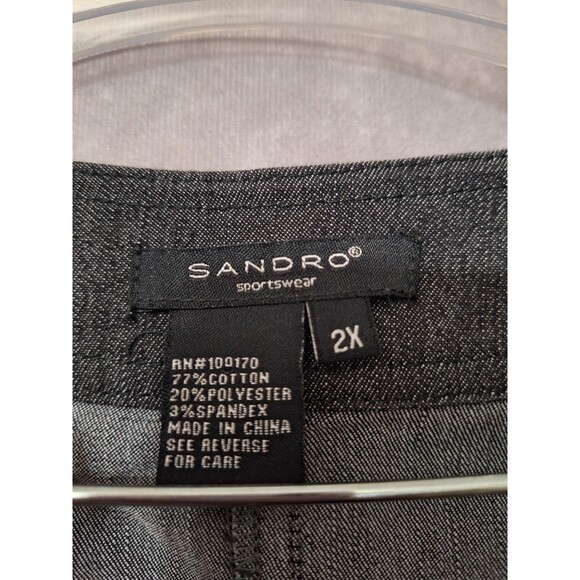 Sandro Denim Chambray Peplum Jacket Womens Plus Sz 2x Ruffle Button Up Boho Chic - Picture 3 of 8